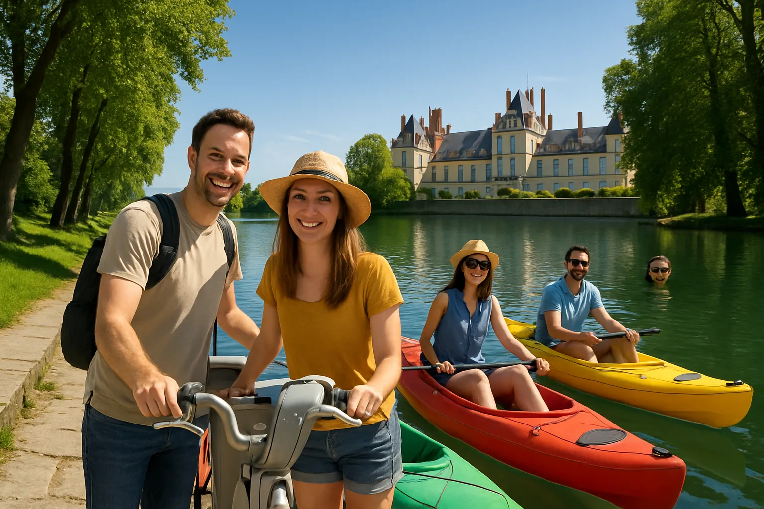 explorez les magnifiques paysages de fontainebleau en louant un canoë façon vélib ! partez à l'aventure sur la seine et vivez une expérience inoubliable en toute liberté. idéal pour les amoureux de la nature et les passionnés d'activités nautiques.