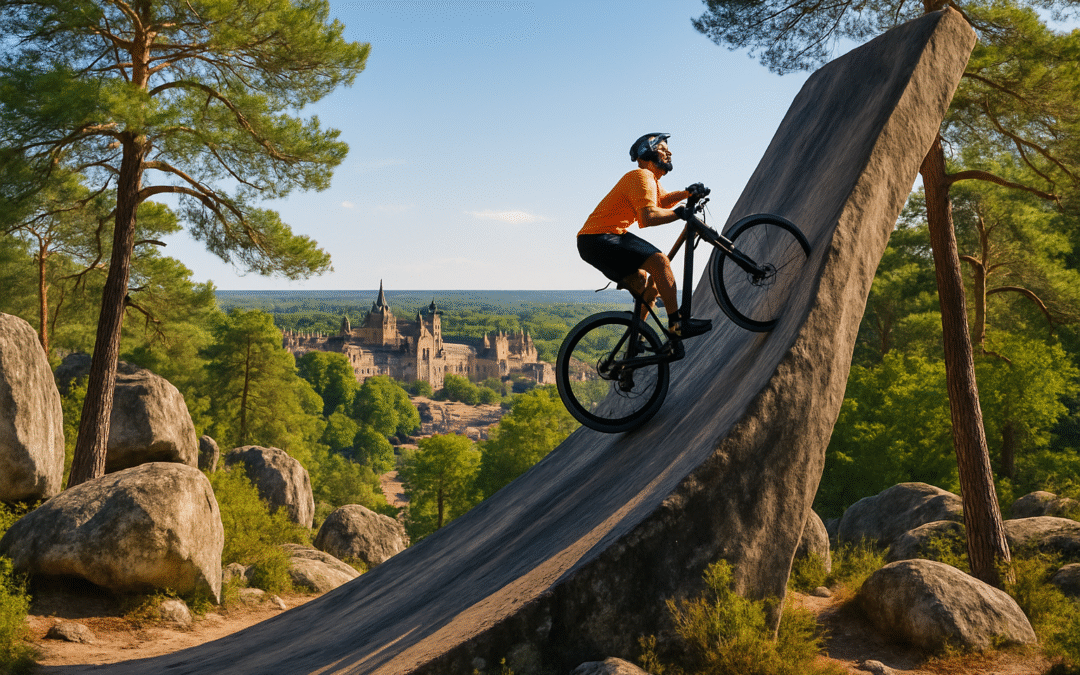 Découvrez le Pays de Fontainebleau à vélo : vivez l&rsquo;expérience excitante du Vertical Bike, une course palpitante en hauteur