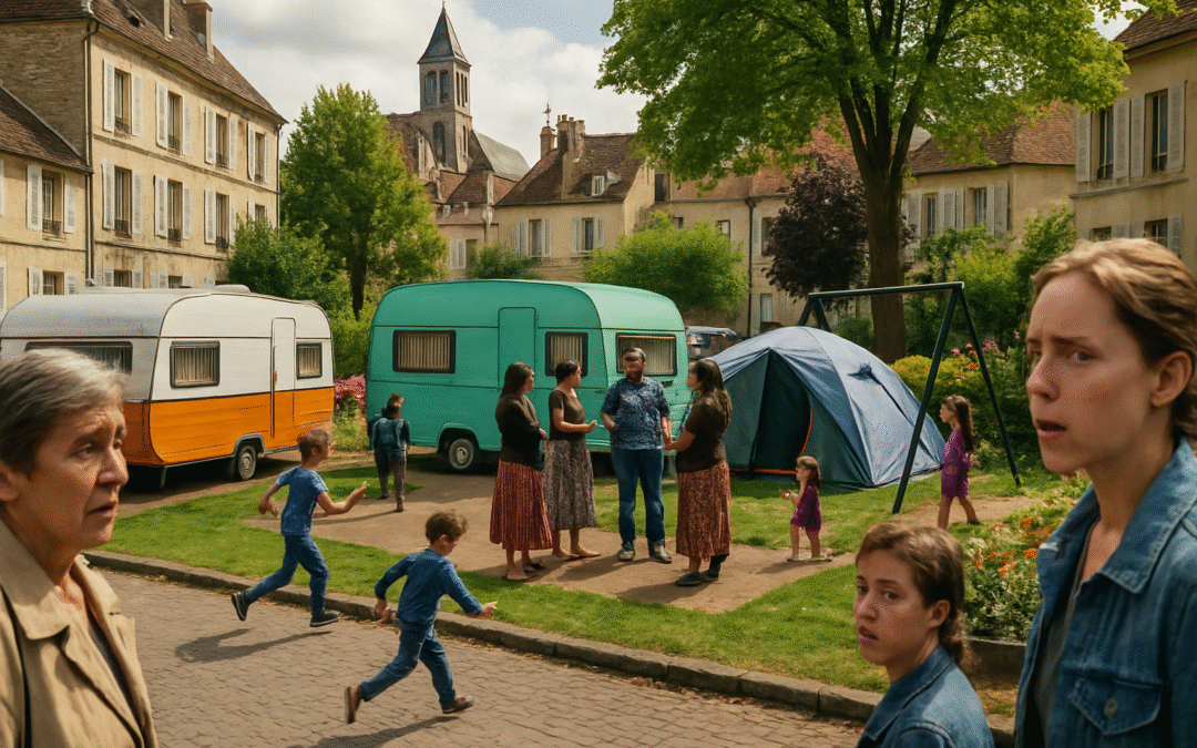 Les gens du voyage prennent possession d&rsquo;une ville proche de Fontainebleau, ravivant ainsi le débat autour de leur présence.