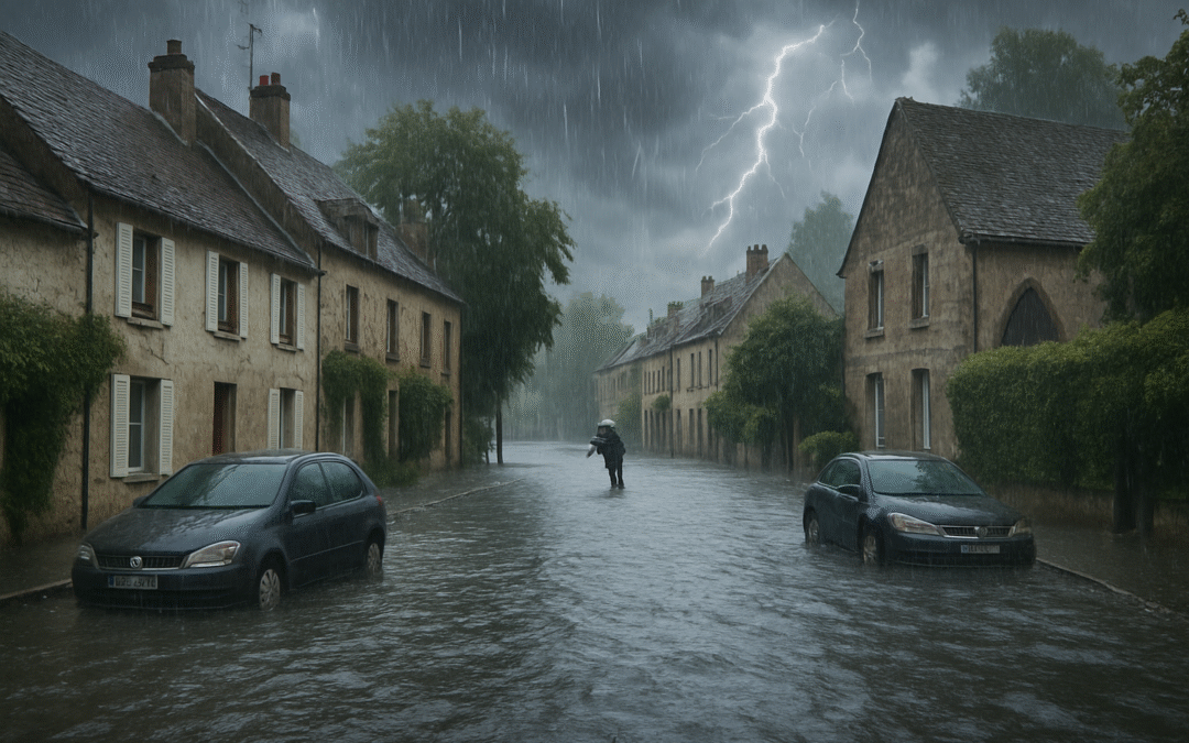 de fortes pluies ont provoqué d'importantes inondations dans les rues d'avon et fontainebleau, en seine-et-marne, perturbant la circulation et mobilisant les secours.