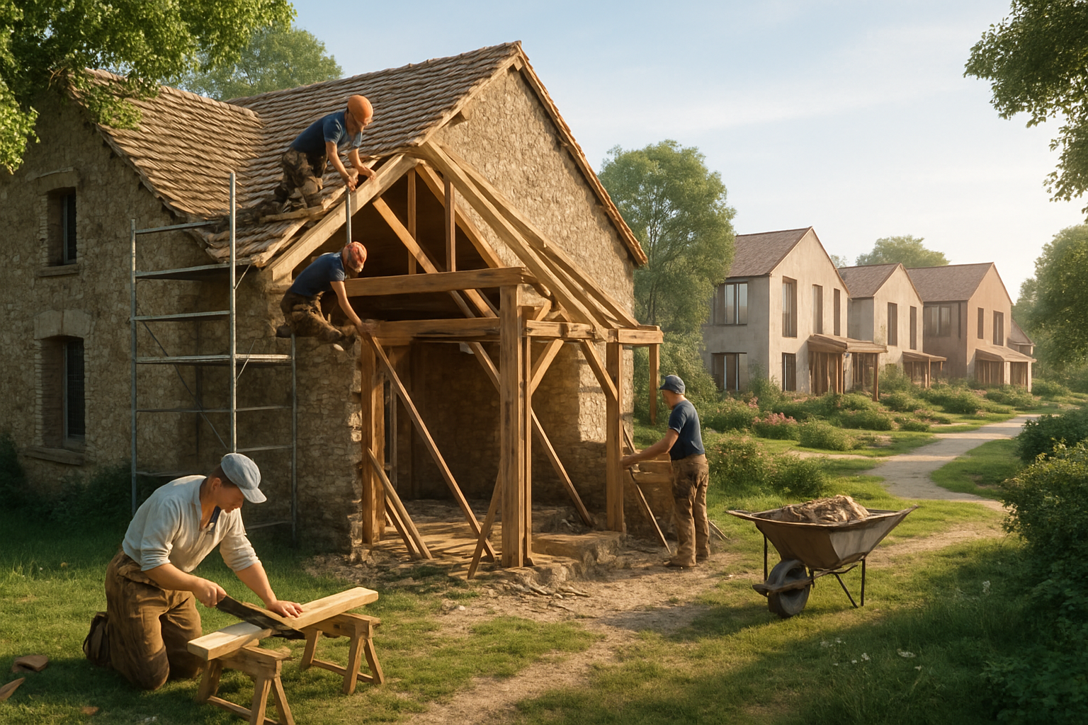 découvrez la transformation d'une ferme historique en 23 logements modernes à fontainebleau. un projet de rénovation unique alliant charme ancien et confort contemporain, idéal pour vivre dans un cadre authentique.