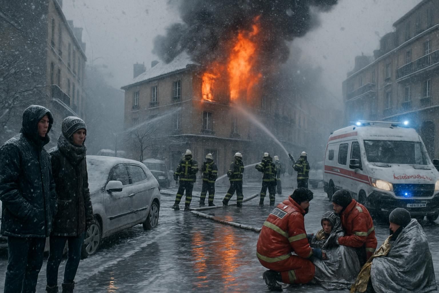 ile-de-france en alerte orange pour neige et verglas, perturbant la circulation. parallèlement, un incendie violent a causé plusieurs blessés dans la région. restez prudents et suivez les consignes de sécurité.