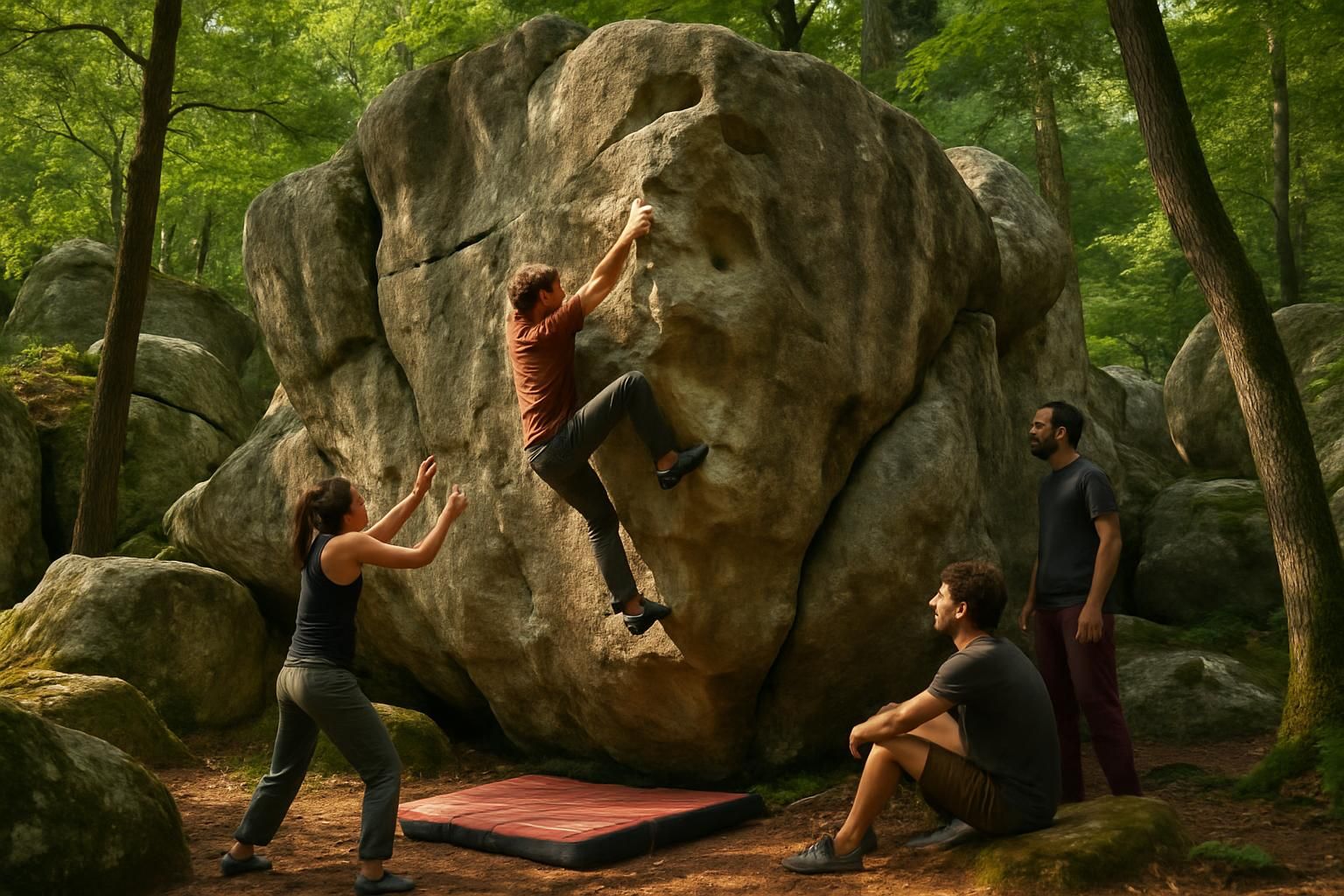 découvrez essentiel fontainebleau, le guide complet pour les passionnés de bloc en pays de pierre. informations, conseils et itinéraires pour tous les niveaux.