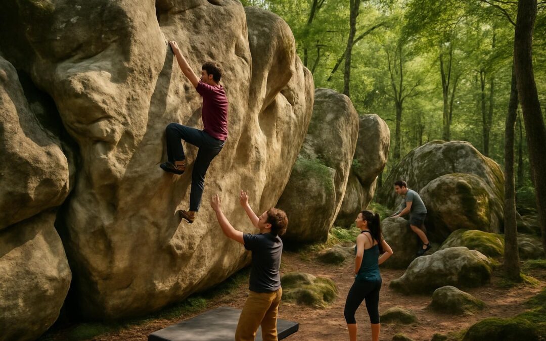 découvrez essentiel fontainebleau, le guide complet pour pratiquer le bloc en pays de pierre. conseils, spots incontournables et astuces pour tous les niveaux.