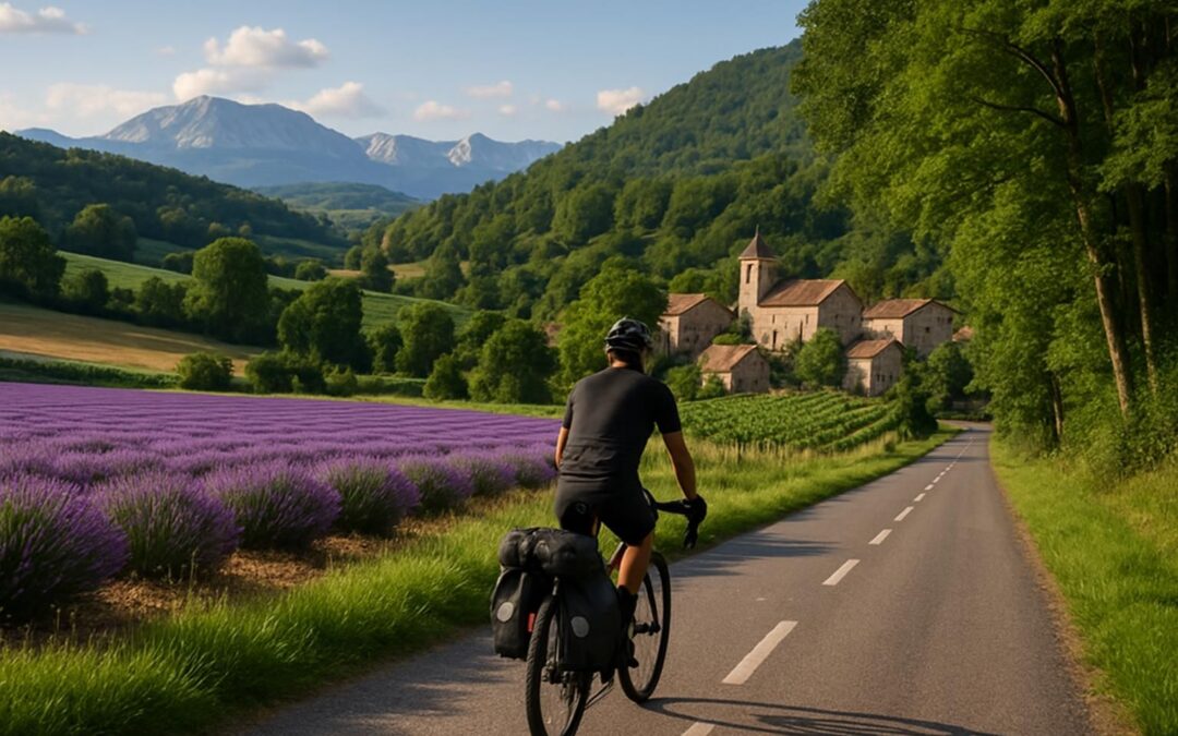 partez à l'aventure à vélo sur une piste cyclable méconnue de 1 700 km traversant toute la france. découvrez des paysages variés, des villages charmants et une expérience unique à travers le pays.