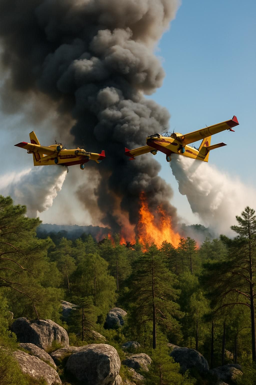 un feu majeur éclate à fontainebleau, mobilisant deux canadairs en renfort pour maîtriser cet incendie d'envergure et protéger la région.