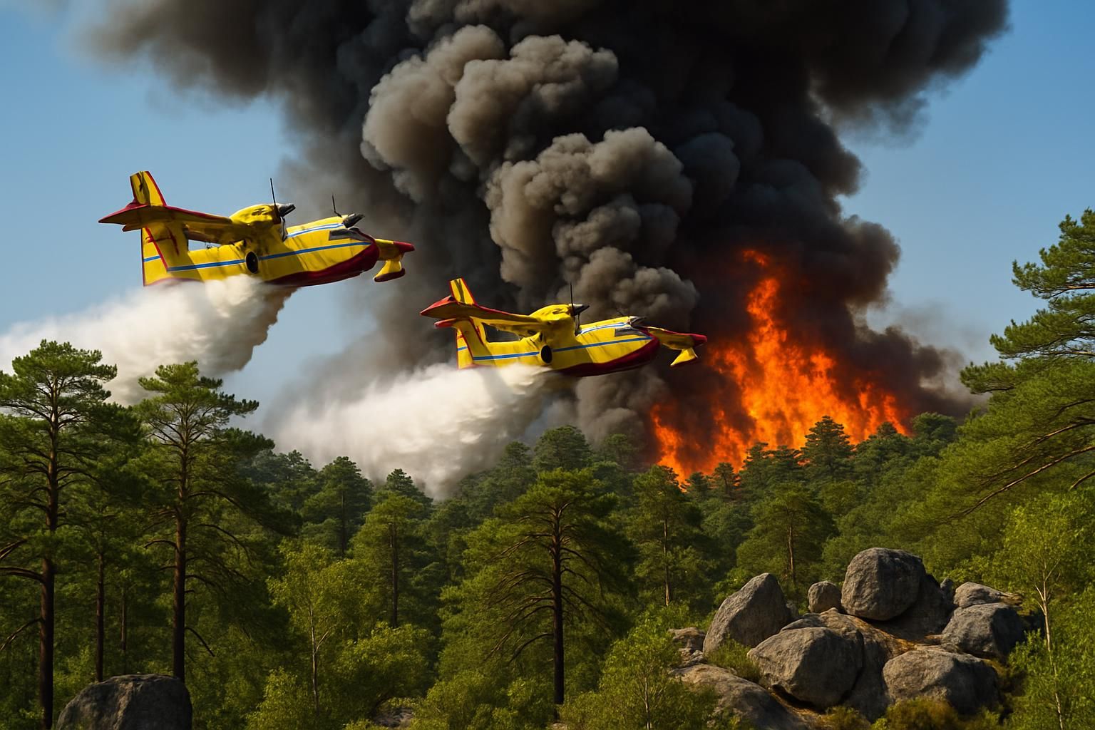 un incendie majeur éclate à fontainebleau, mobilisant deux canadairs en renfort pour maîtriser le feu et protéger la région. suivez les dernières informations sur cet événement d'envergure.