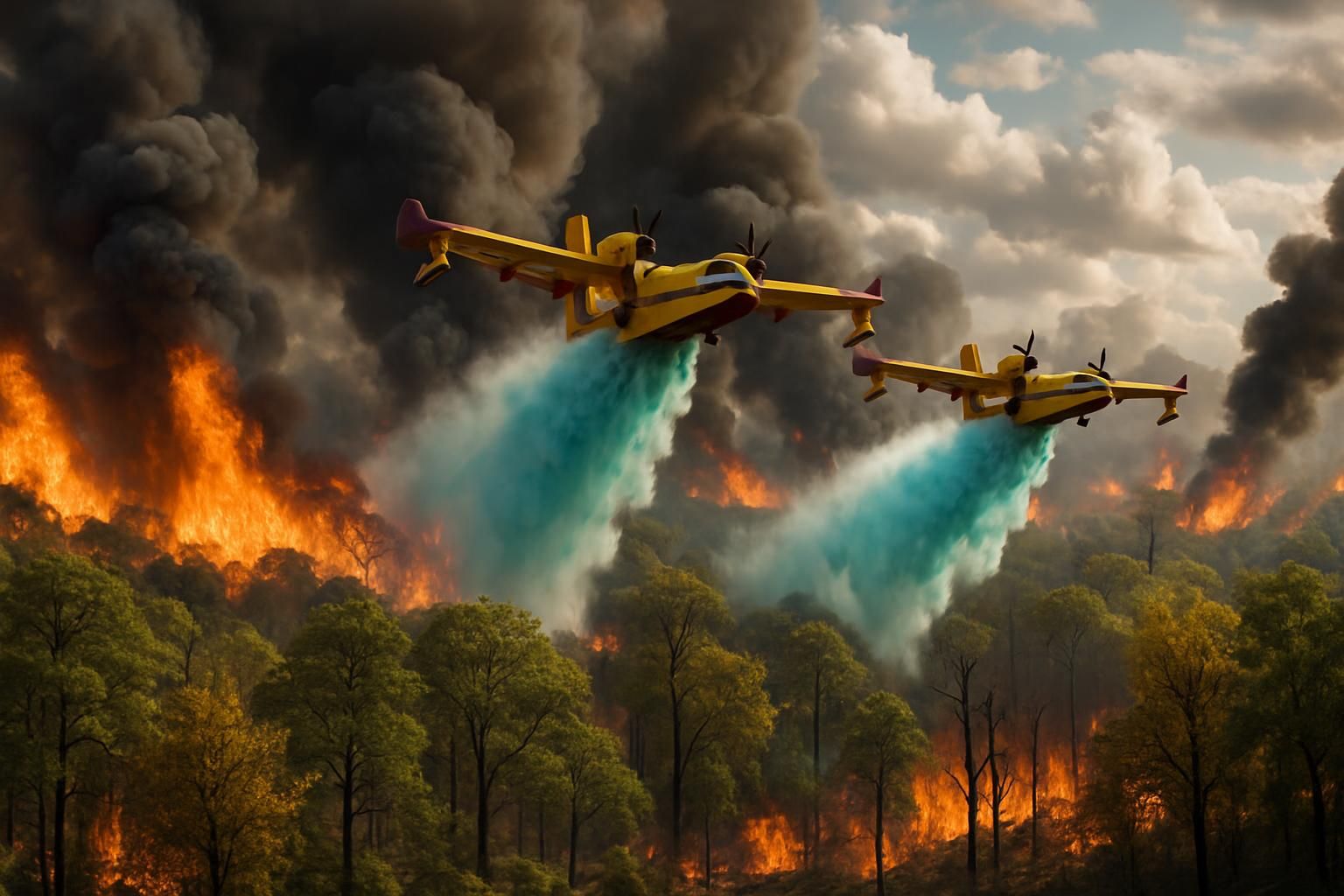 incendie majeur dans la forêt de fontainebleau : deux bombardiers d'eau mobilisés pour maîtriser les flammes et protéger cet espace naturel précieux.