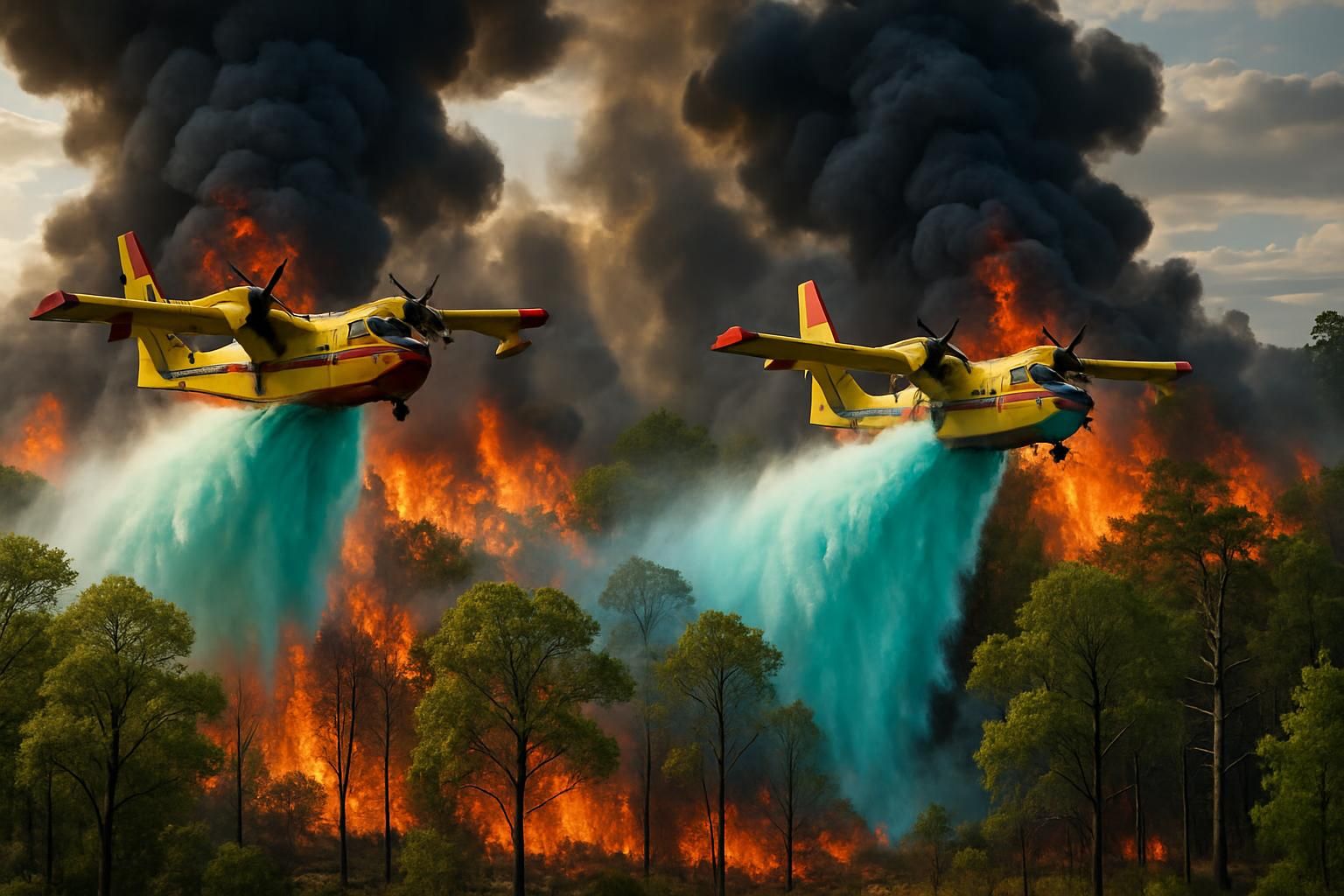 incendie dans la forêt de fontainebleau : deux bombardiers d'eau mobilisés pour lutter contre les flammes et protéger la nature environnante.