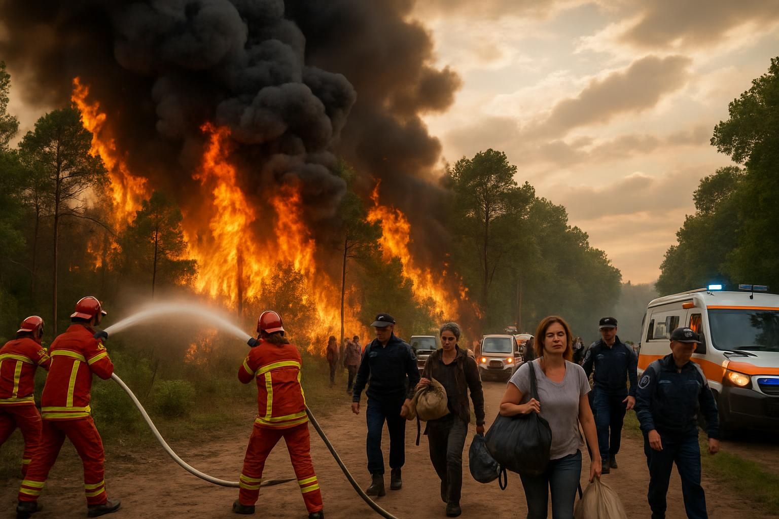 un incendie majeur à fontainebleau entraîne l'évacuation de 900 personnes. une enquête pour origine criminelle est en cours, supervisée par le ministre.