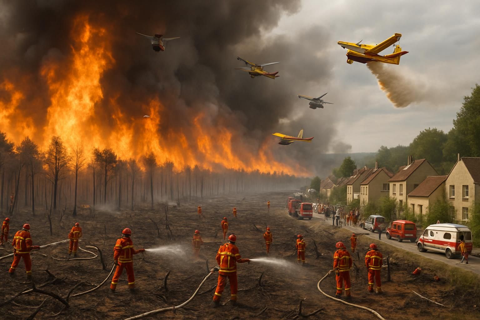 un incendie majeur à fontainebleau détruit 800 hectares. 400 pompiers mobilisés pour contenir le feu et sauver les villages menacés.