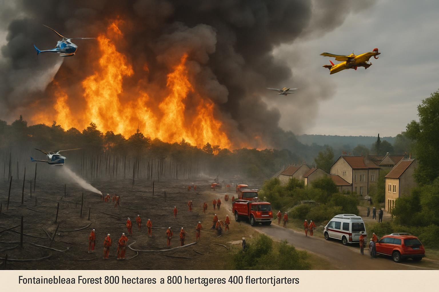 incendie majeur à fontainebleau : 800 hectares dévastés, 400 pompiers mobilisés et évacuation d'urgence des villages menacés. suivez les dernières informations sur la situation.