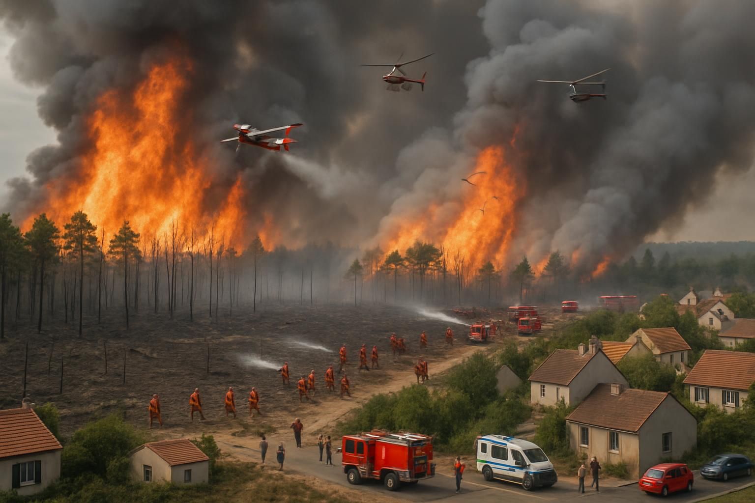 incendie majeur à fontainebleau ravage 800 hectares, avec une mobilisation exceptionnelle de 400 pompiers pour protéger les villages menacés et assurer des sauvetages in extremis.