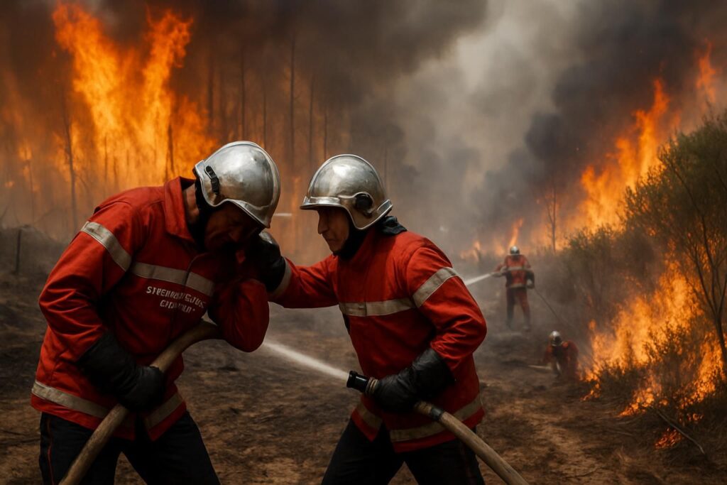 incendies en france : deux pompiers perdent la vie en gironde alors que les feux continuent de se propager dangereusement dans le var, mobilisant d'importants moyens de secours.