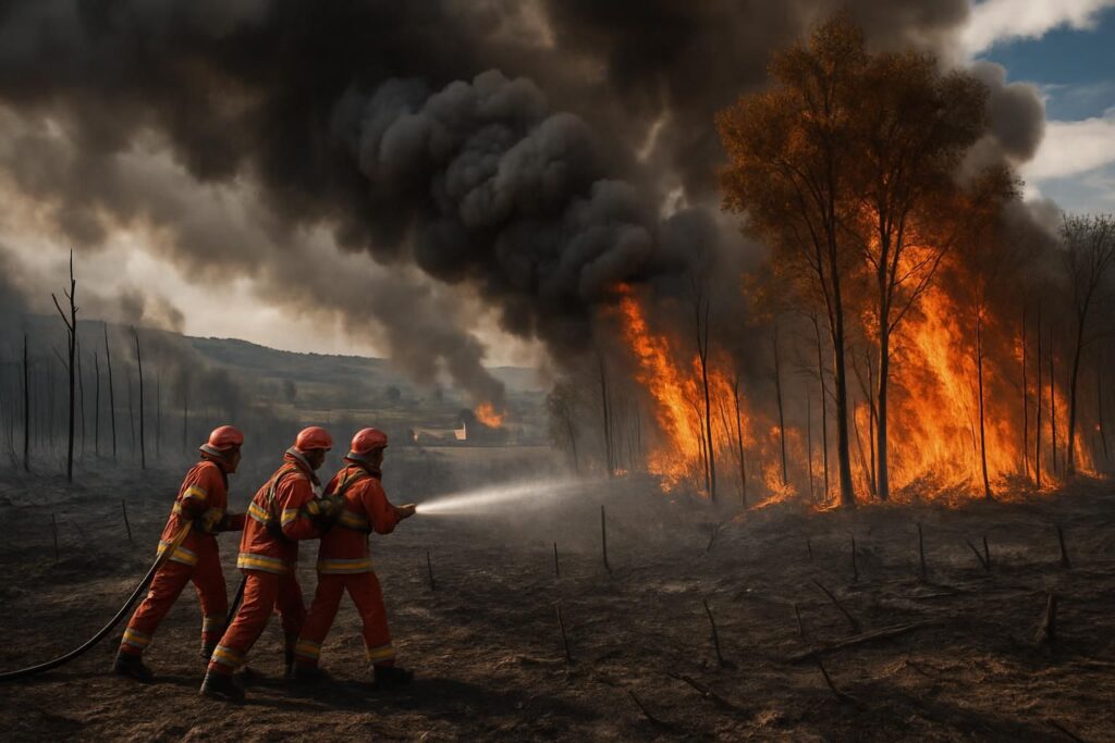 incendies en france : près de 40 000 hectares dévastés, avec 111 arrestations effectuées selon le ministère, une situation préoccupante pour les autorités et les populations.