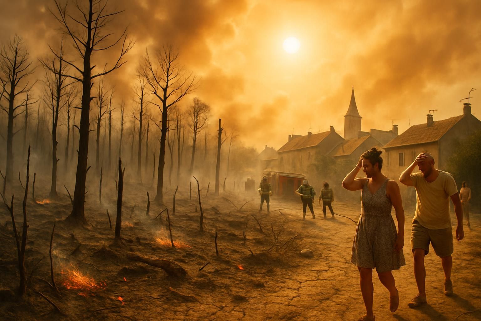 canicule extrême en france : 26 départements en alerte rouge, incendies dévastateurs à fontainebleau avec 1 300 hectares brûlés, mesures d'urgence et conseils pour se protéger.