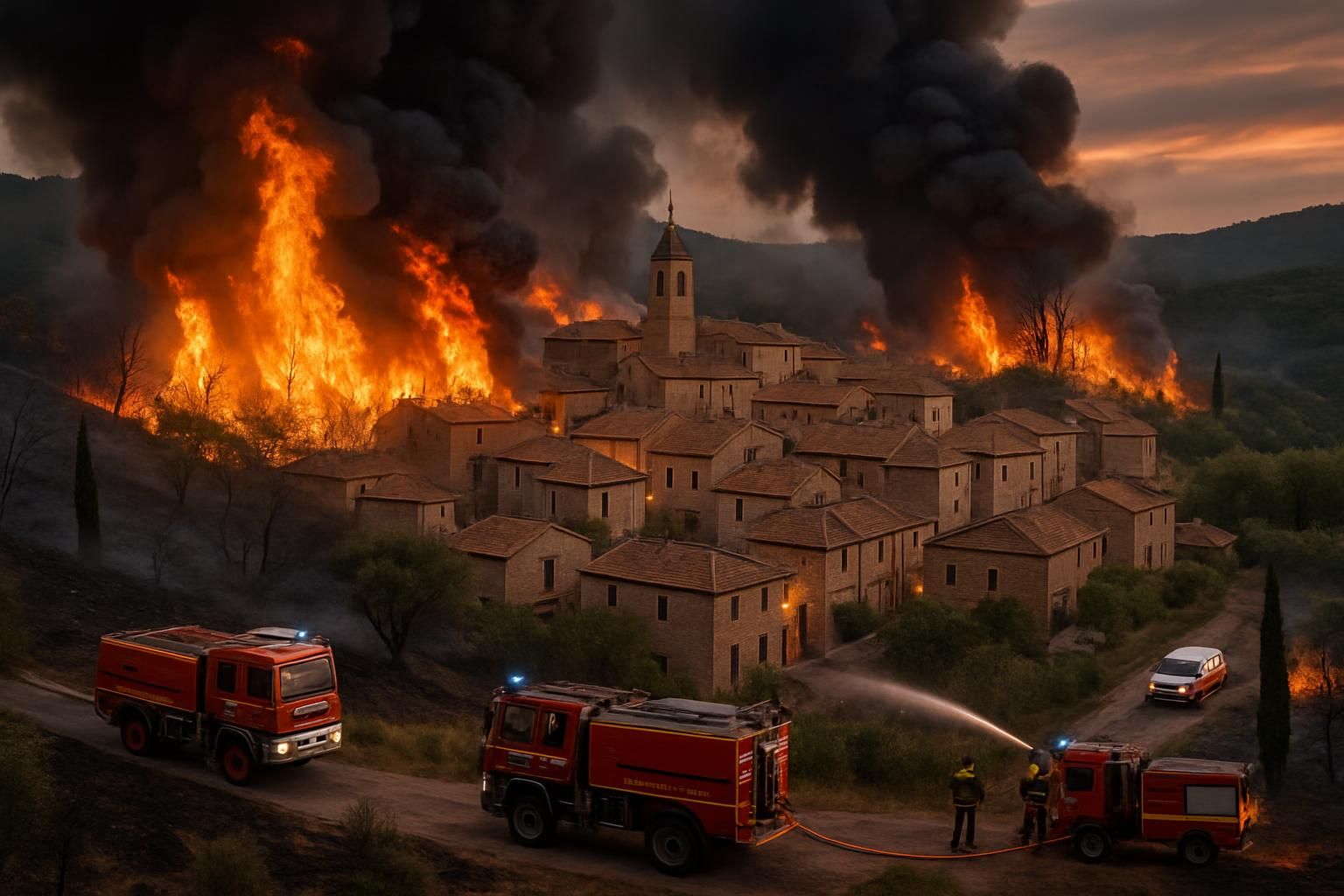 un violent incendie dévaste un village du var, avec des centaines d'hectares brûlés et des dizaines d'interventions en cours pour maîtriser le feu et protéger les habitants.