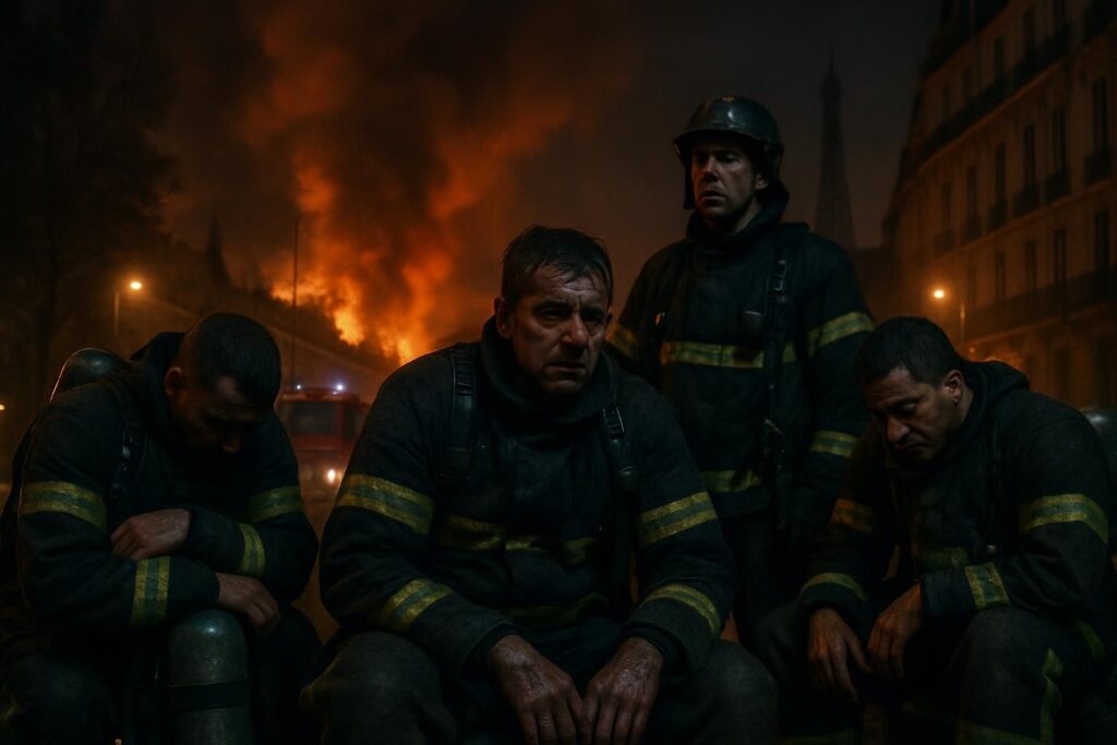 découvrez la situation difficile des pompiers près de paris, confrontés à un incendie majeur qui réduit leurs nuits à seulement trois heures de sommeil.
