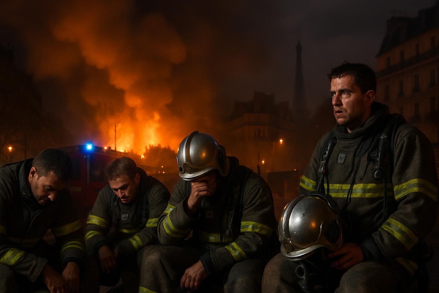 incendie majeur près de paris : les pompiers épuisés doivent se contenter de seulement trois heures de sommeil par nuit pour lutter contre les flammes.