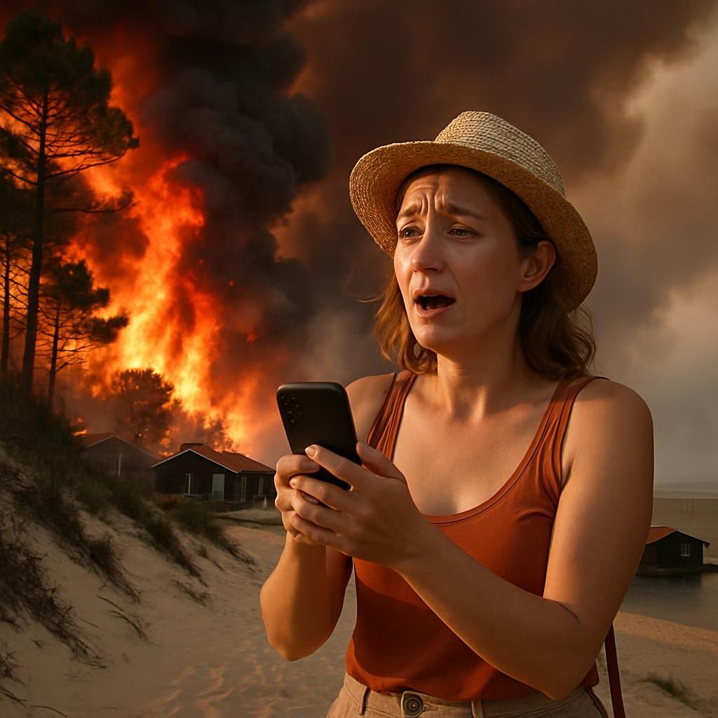 découvrez le récit émouvant d'une vacancière de l’oise confrontée aux incendies dévastateurs en gironde, au cœur du bassin d'arcachon.