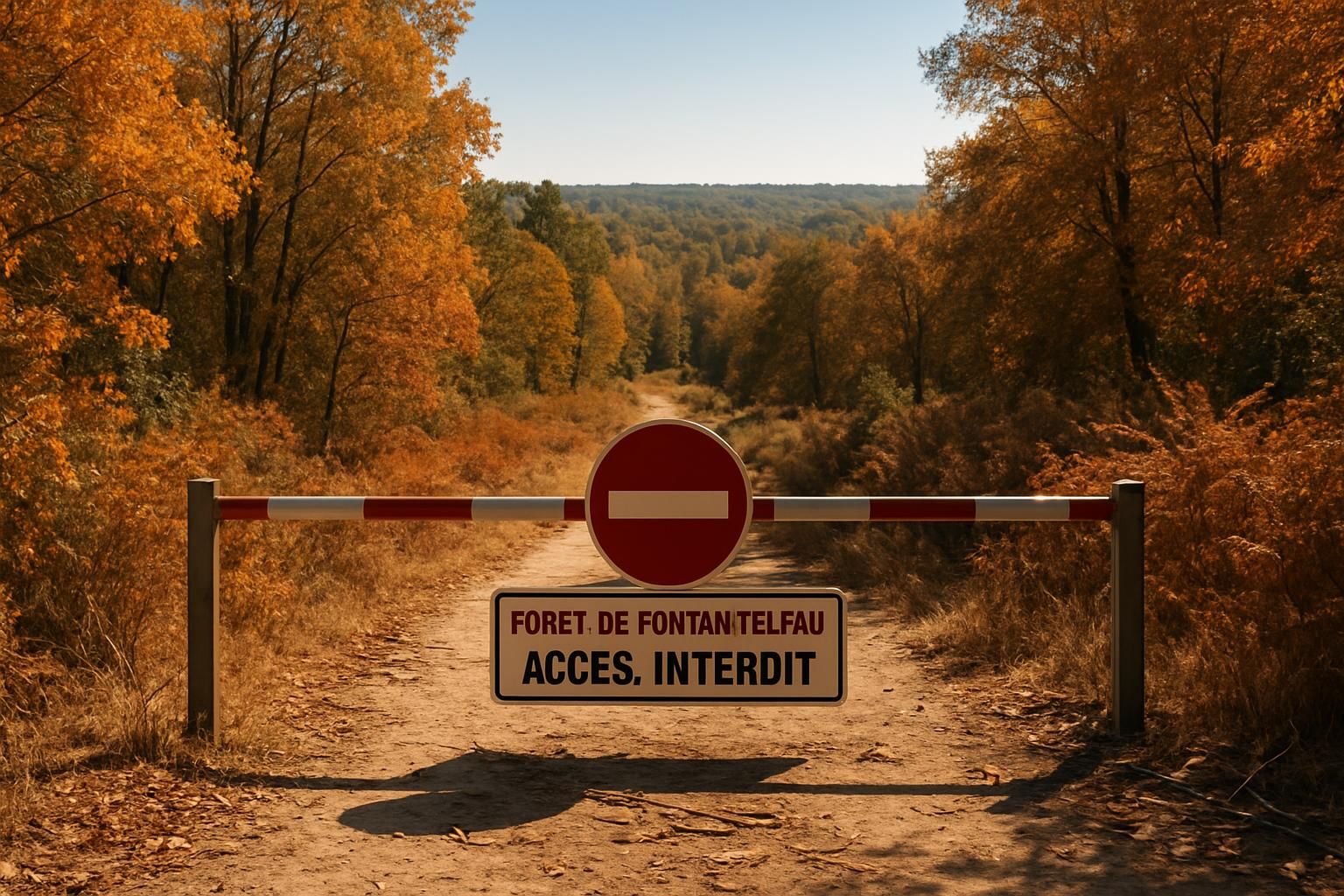 en raison d'un risque d'incendie Ă©levĂ©, l'accĂšs Ă la forĂȘt de fontainebleau est prolongĂ© et Ă©tendu sur une plus grande zone pour garantir la sĂ©curitĂ© de tous.