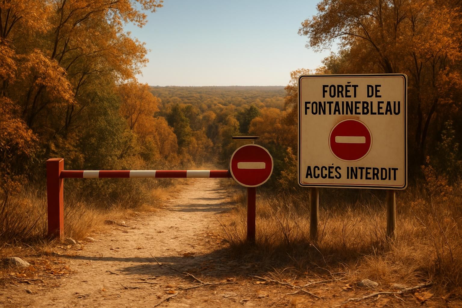 en raison d'un risque d'incendie Ă©levĂ©, l'accĂšs Ă la forĂȘt de fontainebleau reste interdit plus longtemps et couvre dĂ©sormais une zone Ă©largie pour assurer la sĂ©curitĂ© de tous.