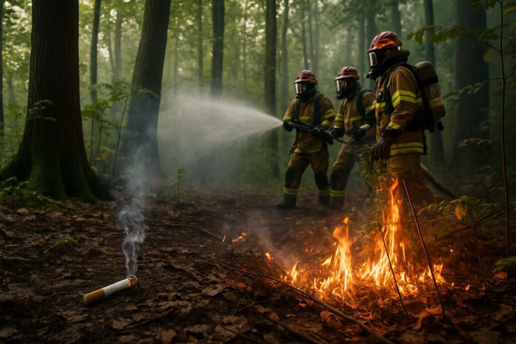 un mégot a déclenché un incendie en forêt de seine-et-marne. intervention rapide des secours pour maîtriser le feu et protéger la nature.