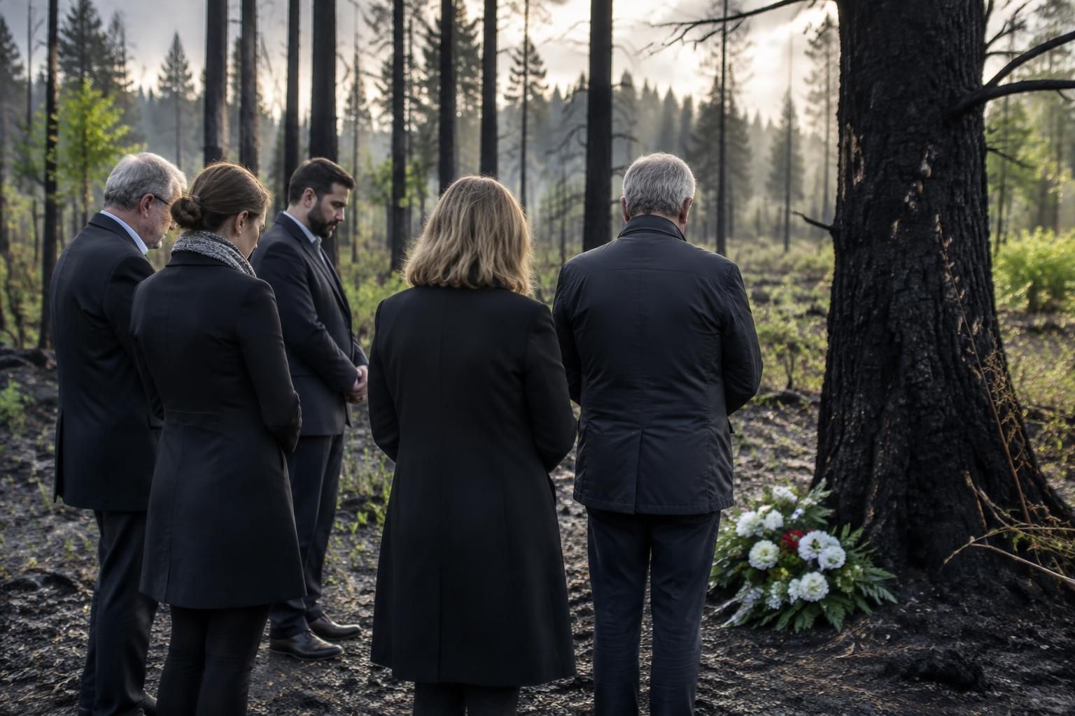 après les incendies qui ont touché la forêt, les élus d’avon rendent hommage aux victimes et appellent à la solidarité.